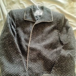 Blue and white polkadot dress blazer